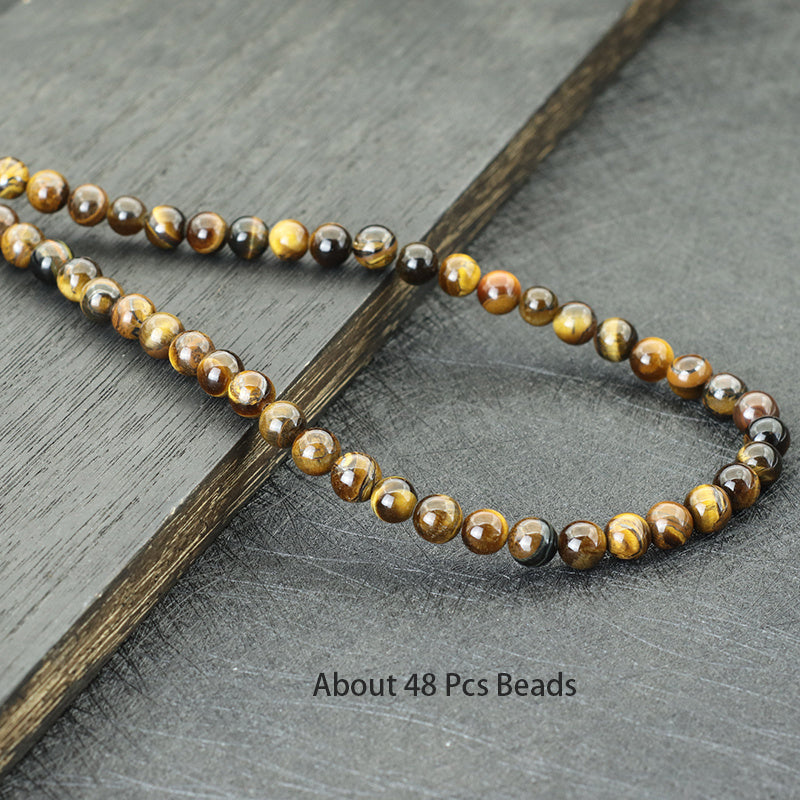 Natural Tiger Eye Stone Beads Smooth Brown for Jewelry Making