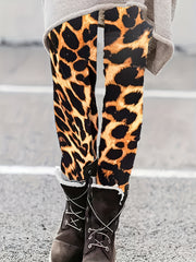  Leopard Print High Rise Skinny Trousers