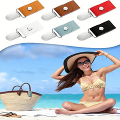 2pcs PU Leather Hat Clip For Travel Handbag Luggage Hat Keeper