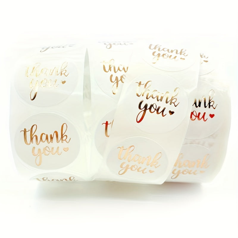 500pcs 2in Rose Gold Thank You Sticker for Packaging Box Flower Bouquet Label