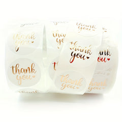 500pcs 2in Rose Gold Thank You Sticker for Packaging Box Flower Bouquet Label