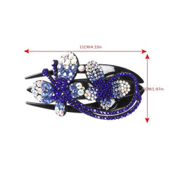 Rhinestone Flower Hair Claw Clip Strong Hold Hairpin
