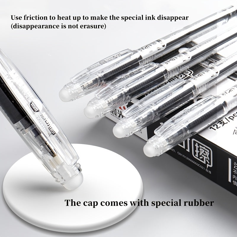 0.5mm Erasable Gel Bullet Pen w/ Rubber Holder - Office & School Supplies