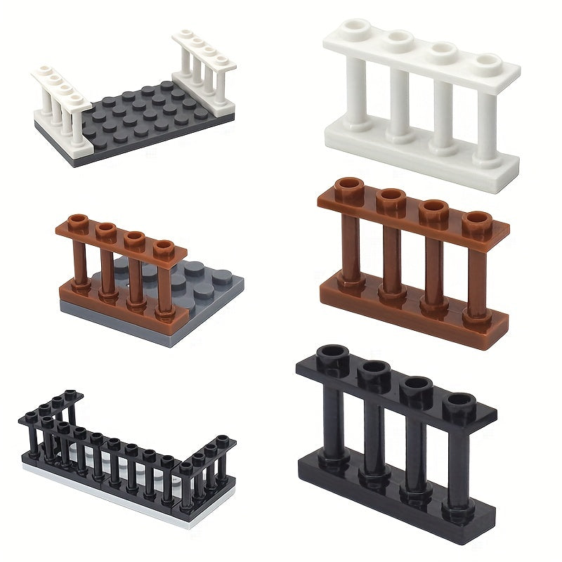 30pcs Building Block Scenes Fence Handrail Pen Railing Compatible Parts Model