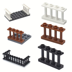 30pcs Building Block Scenes Fence Handrail Pen Railing Compatible Parts Model