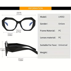 Geometric Frame Clear Lens Glasses For Women Men Y2K Candy Anti Light Glasses