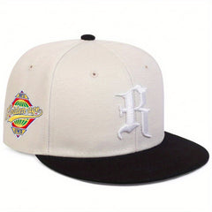 Gothic R Embroidery Snapback Hat Solid Hip Hop Baseball Cap Unisex