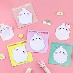 4pcs Rabbit Sticky Notes 4 Colors Cartoon Shape Low Calorie Memo Paper