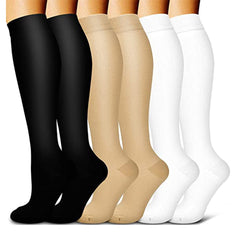 6 Pairs Copper Compression Socks 15-20mmHg Graduated Compression