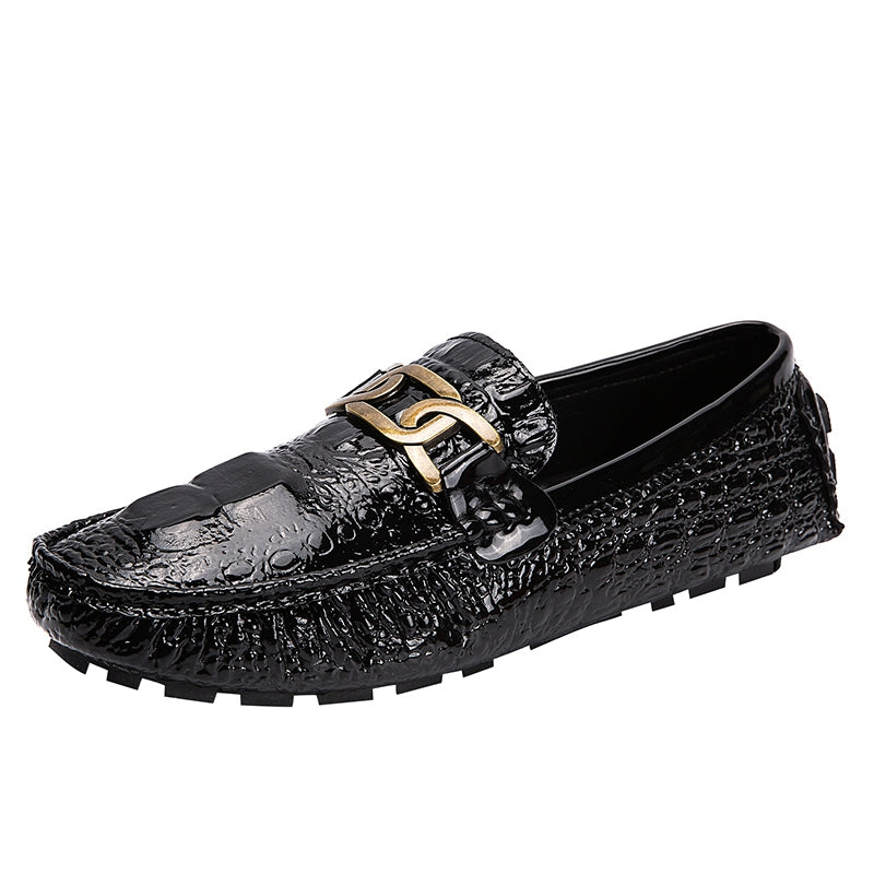 Women's Metal Chain Loafers Patent Leather Non Slip Flats