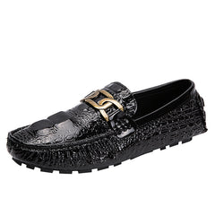 Women's Metal Chain Loafers Patent Leather Non Slip Flats