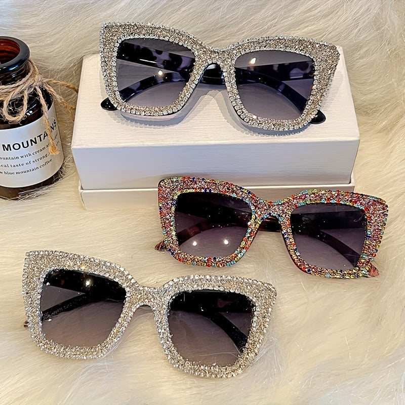 Y2K Cat Eye Sunglasses UV400 Rhinestone Party Favors Summer Beach Decor
