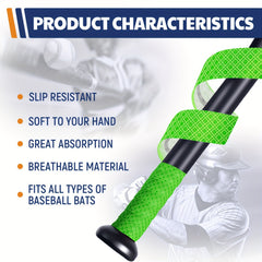 2pcs Baseball Bat Grip Tape Anti Slip Softball Handle Tennis Racket Adhesive