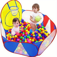Large Kids Ball Pit Tent with Basketball Hoop & Storage Bag
