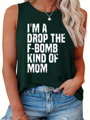  Women's Slogan Print Tank Top
