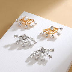 Zircon Geometric Earrings Rear Hanging Love Water Drop Earrings