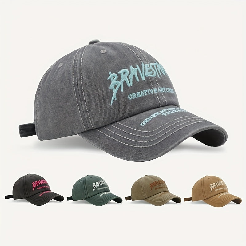 Outdoor Curved Brim Letter Embroidery Men's Peaked Cap Baseball Cap