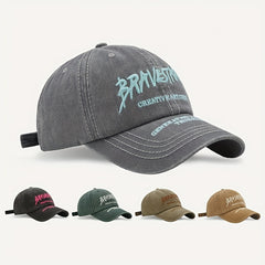 Outdoor Curved Brim Letter Embroidery Men's Peaked Cap Baseball Cap