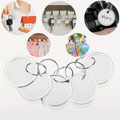 50pcs 1.57'' Metal Key Tags Round Paper Tags w/ Split Rings 40mm