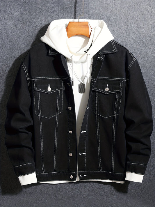 Men's Denim Street Style Jacket Coat for Spring Fall
