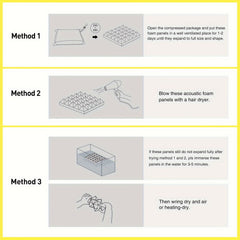 12pcs Yellow Sound Absorbing Cotton High Density Pyramid Insulation Fireproof