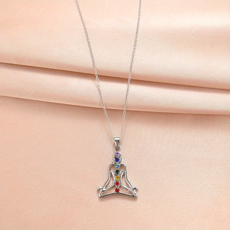 7 Chakra Meditation Pendant Yoga Chakra Healing Stone Necklace