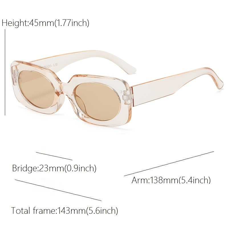 Colorful Frame Rectangle Sunglasses UV400 Protection