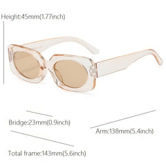 Colorful Frame Rectangle Sunglasses UV400 Protection