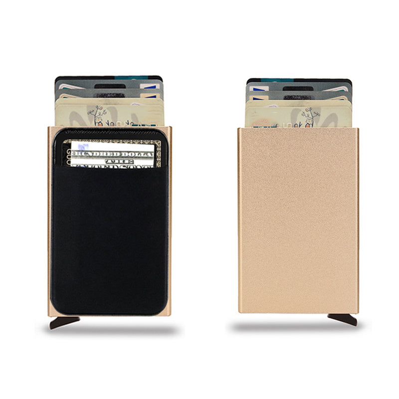 Pop Up Minimalist Metal Wallet Card Holder Thin Slim Purse