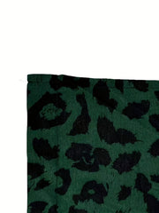  Leopard Print Long Sleeve Maxi Shirt Dress
