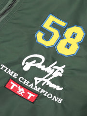 Men's Slim Nylon Flight Suit Jacket Casual Windproof Embroidered Motorcycle Jack