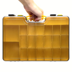 Double Sided Tool Storage Box With Grids & Handles Plastic Small Parts Organizer
