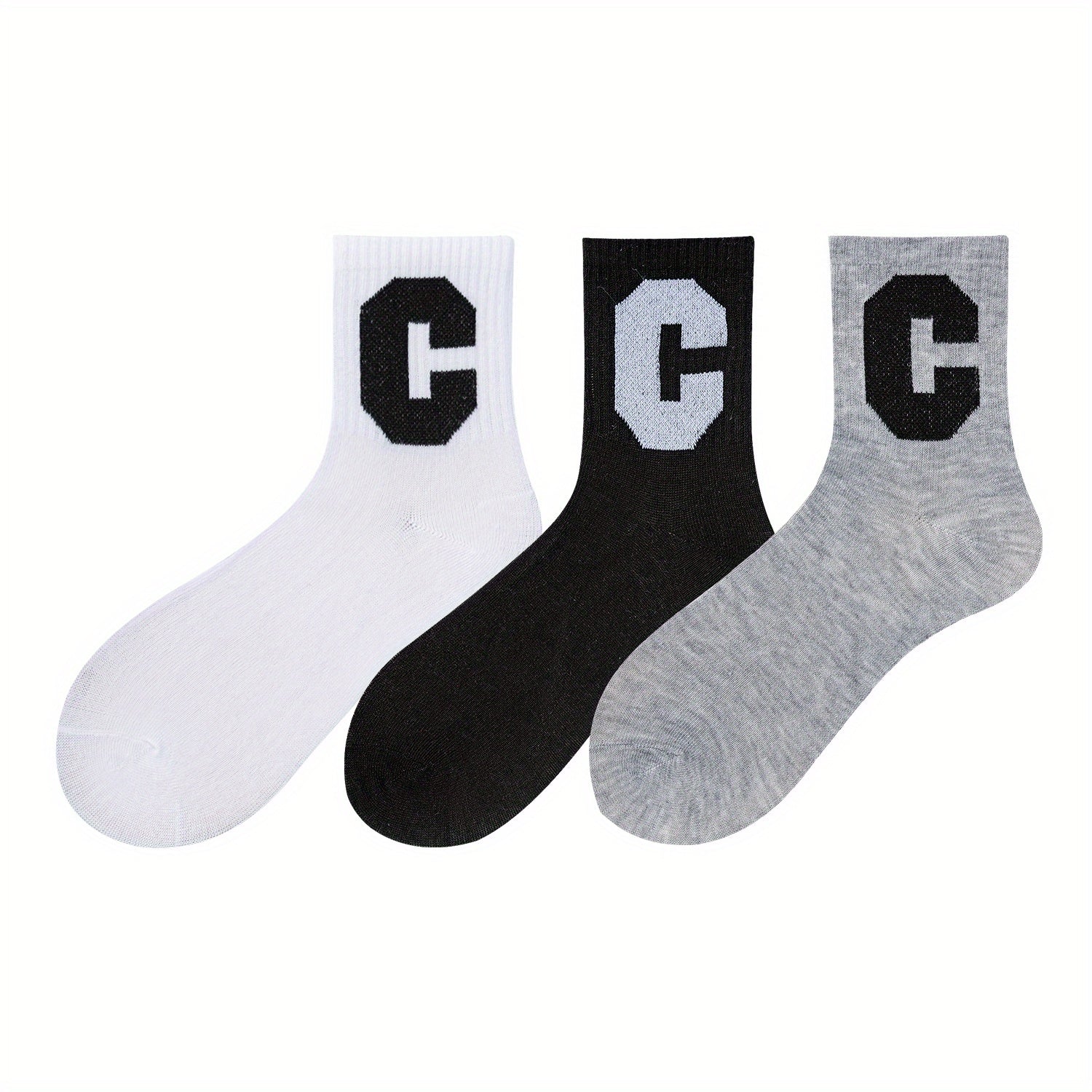 5 Pairs Letter Print Socks Comfy & Breathable Women's Stockings