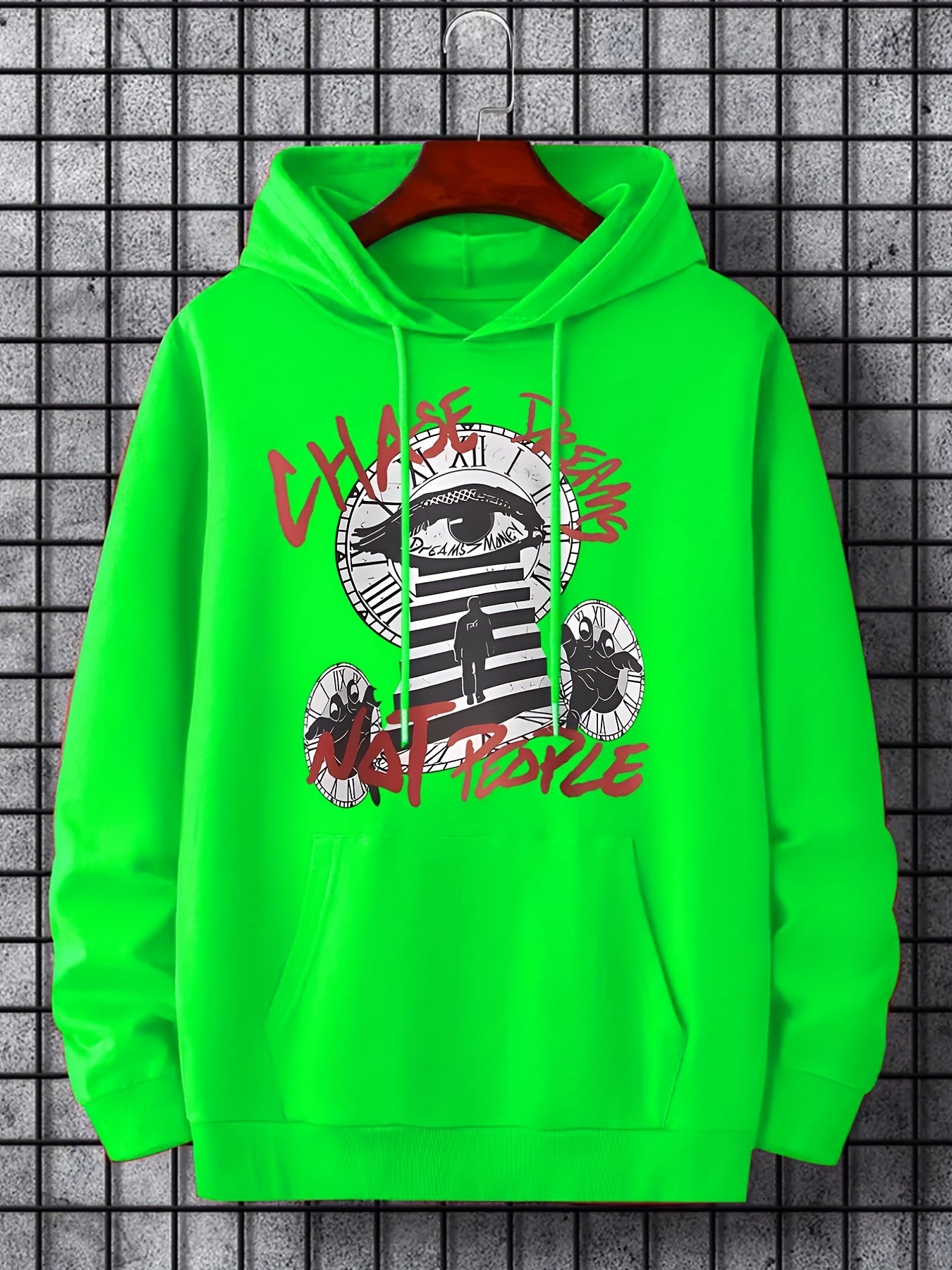 Men's Eye Print Hoodie Long Sleeve Casual Sweatshirt