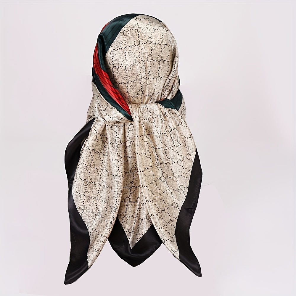 Unisex Motorcycle Striped Bandana Scarf with Flower Pattern