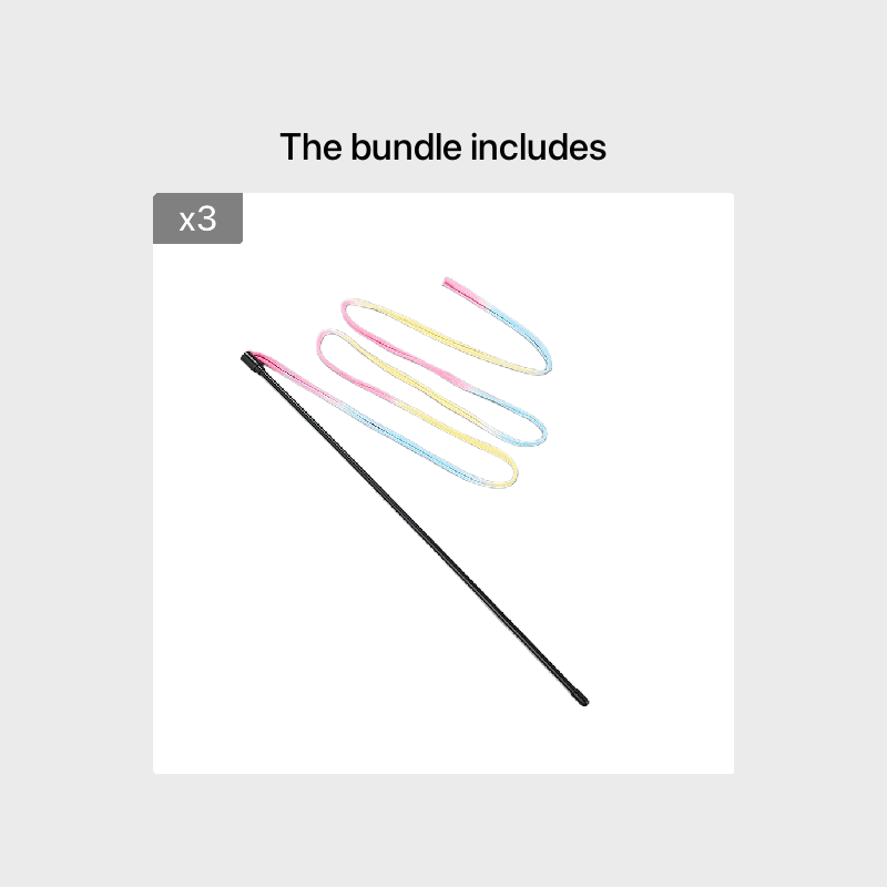 Interactive Cat Toys Wand Rainbow String Teaser