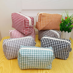 Large Capacity Canvas Cosmetic Bag with Coin Purse