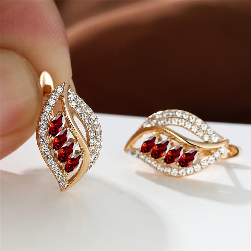 Marquise Cut Multicolor Stone Clip On Hook Earrings CZ Drop Dangle