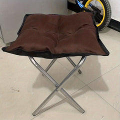 Foldable Low Stool with Cushion for Shoe Changing Comfort