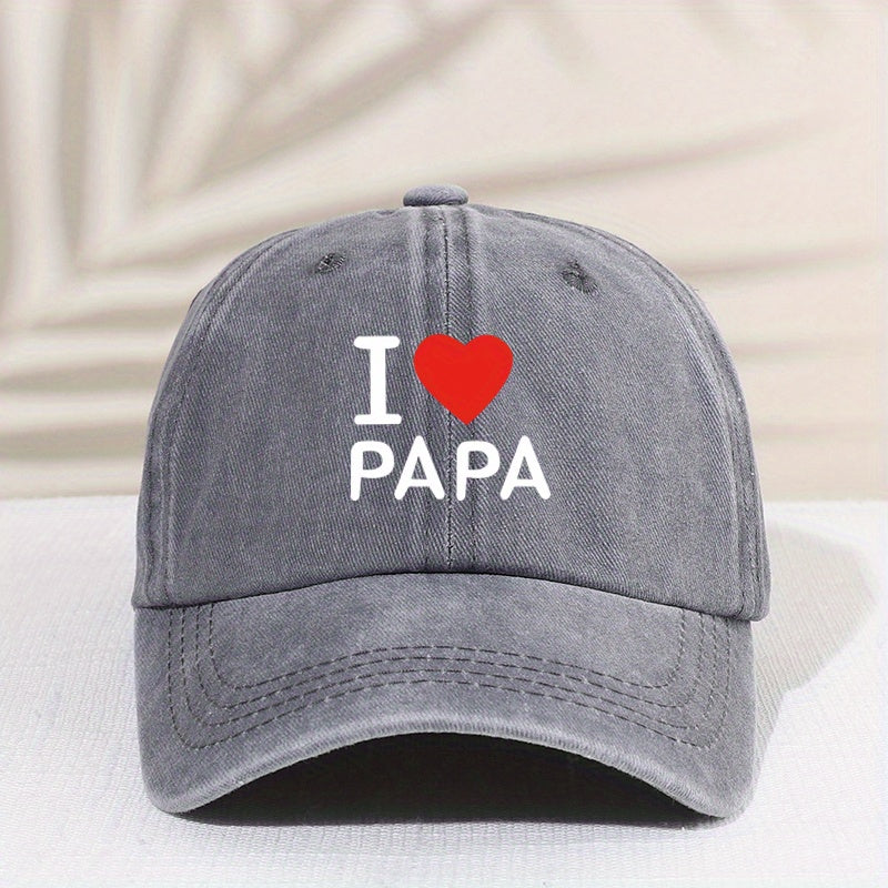Children's Vintage I Love Dad Baseball Cap Sunscreen Sunshade Peaked Cap