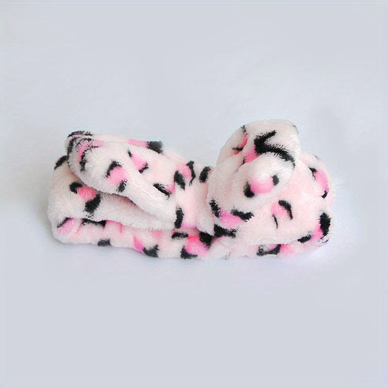 Y2K Leopard Pattern Plush Headband Soft Hair Band