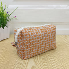 Large Capacity Canvas Cosmetic Bag with Coin Purse