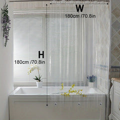 Transparent Shower Curtain Waterproof Curtain Rust Resistant Hooks
