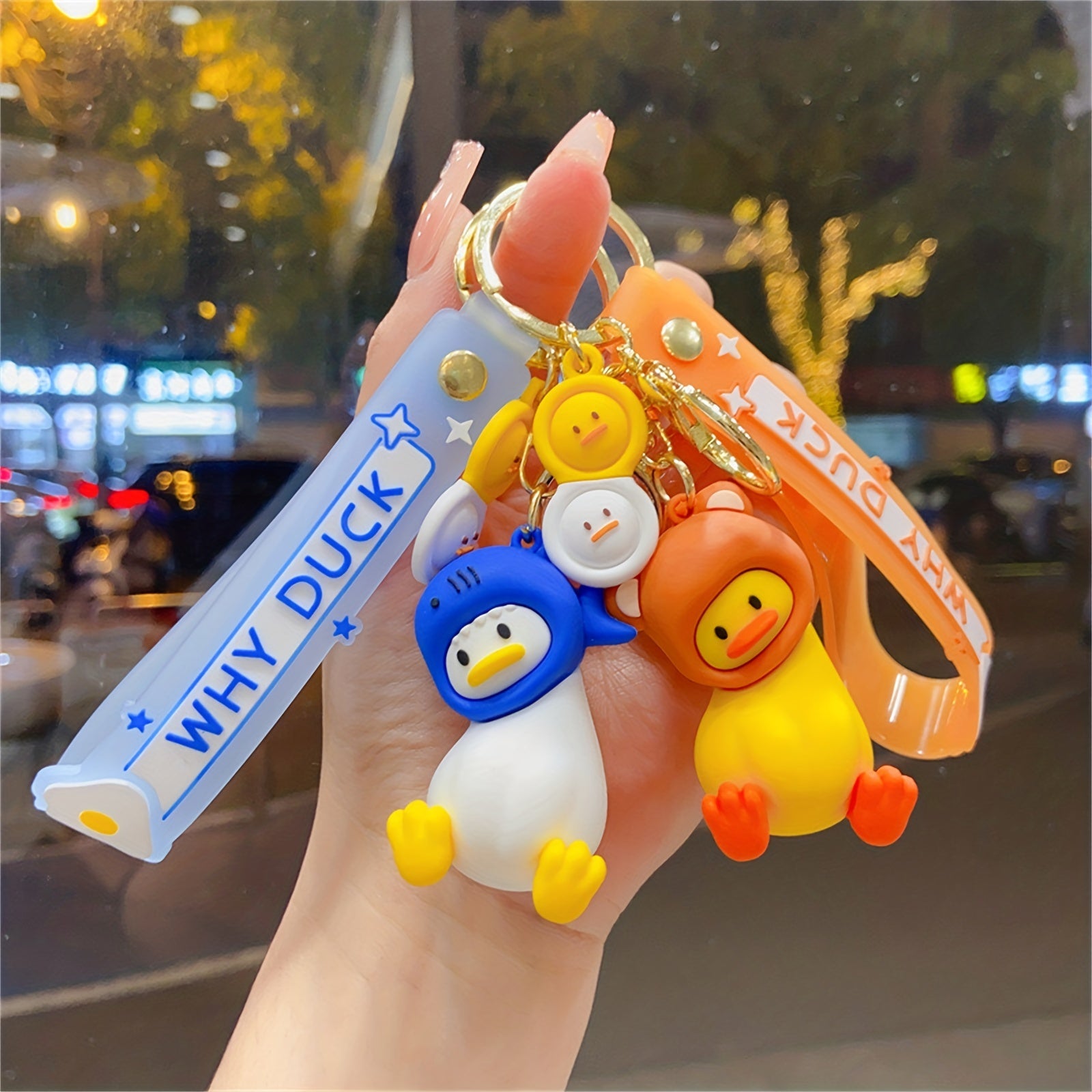 Funny Duck Head Doll Key Chain Student Schoolbag Pendant