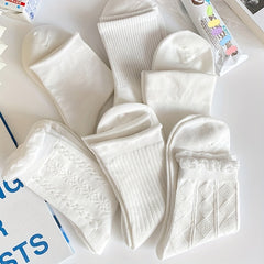 6 Pairs Solid Socks Comfy & Breathable Women's Stockings & Hosiery