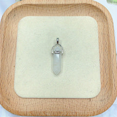 Crystal Tower Pendant Natural Quartz Point Wand Charm Obelisk 41mm