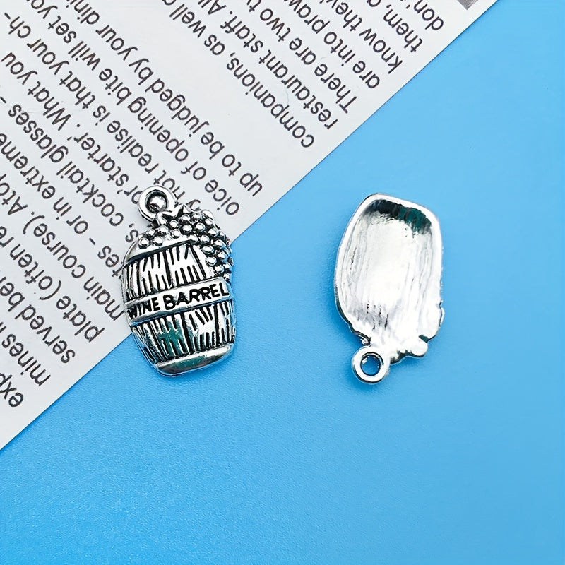 20pcs Wine Glass Barrel Bottle Charms for DIY Jewelry Making