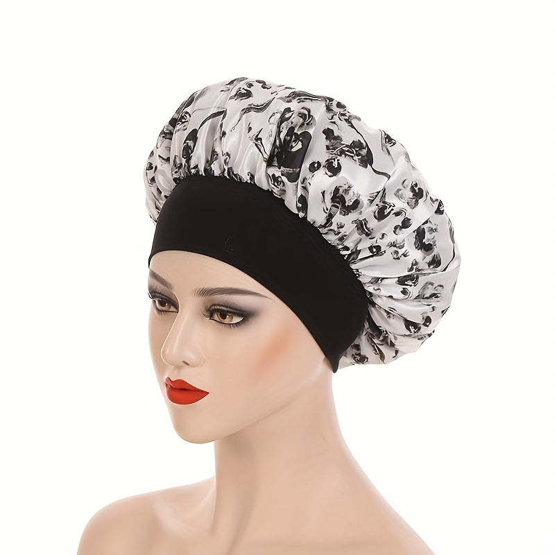 Satin Bonnet Elastic Hair Wrap Single Layer Cap
