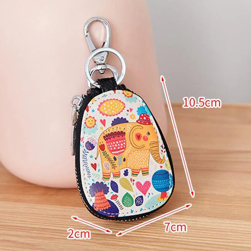 11 Colors Painted Women Girls Key Bag PU Leather Key Wallets