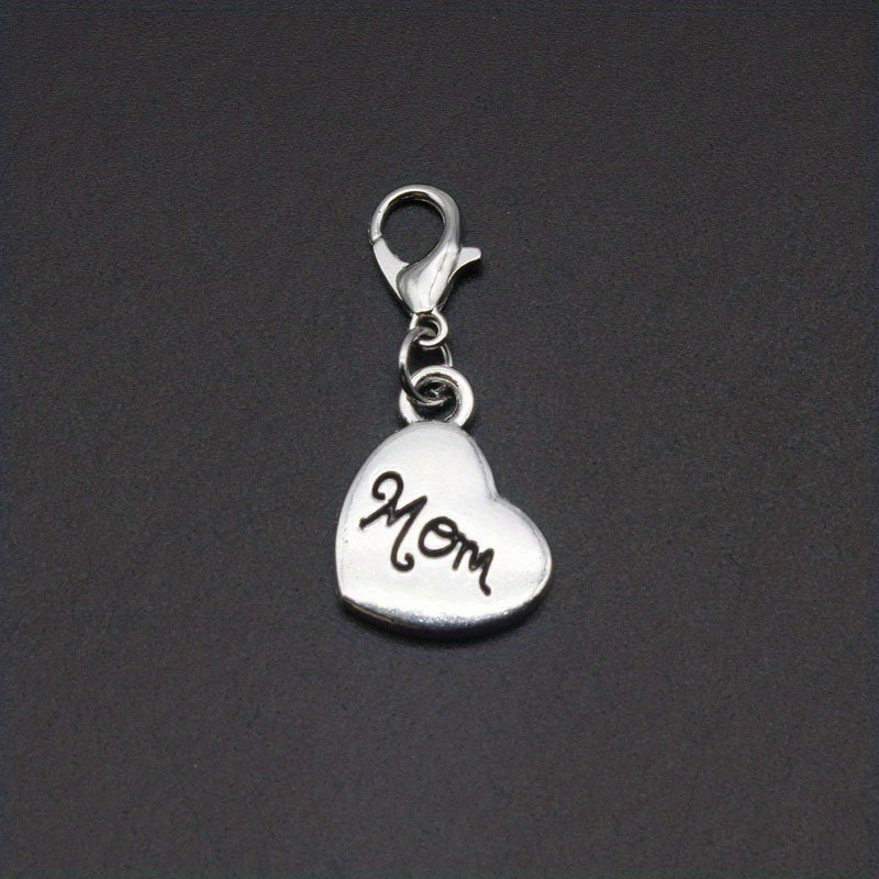 8pcs Silvery 3D Family Member Pendants Lobster Clasp